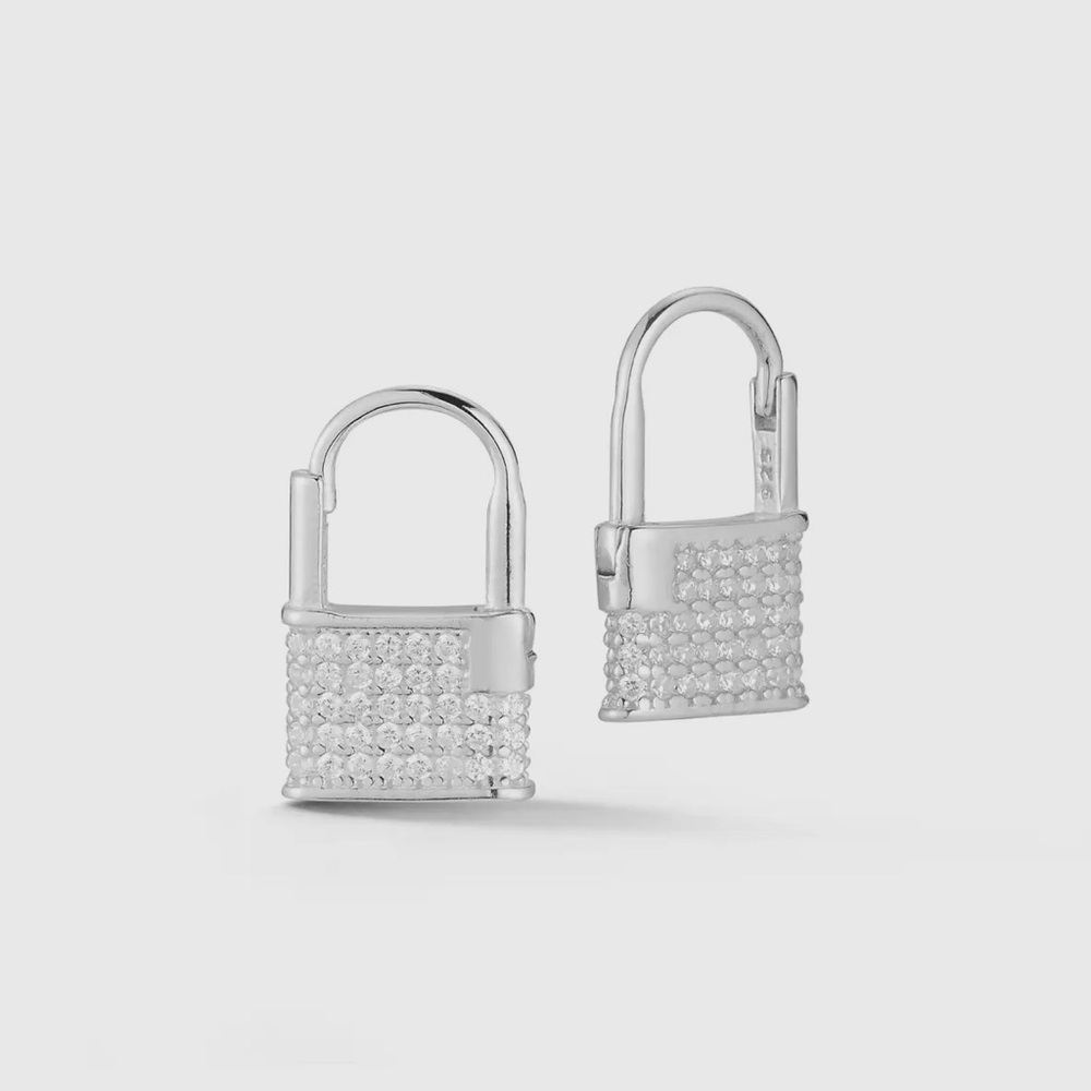 Pave Padlock Earrings